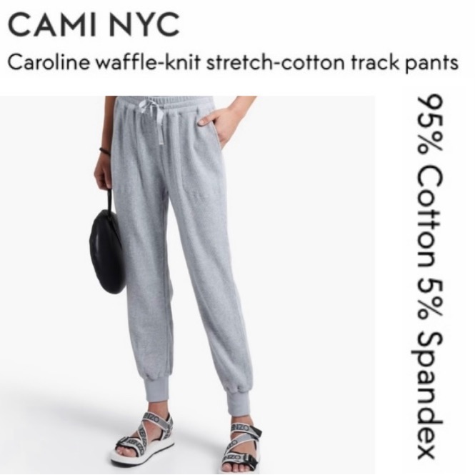 Cami Nyc Waffle-Knit Stretch Cotton Track Pants Medium